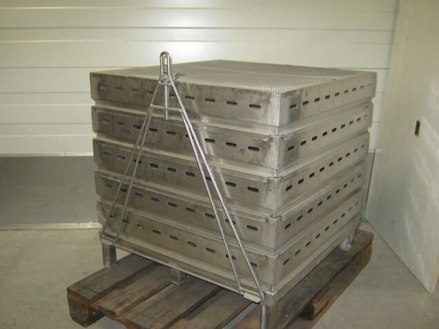 Salzbadgestell 5-lagig, eckig, Chromstahl